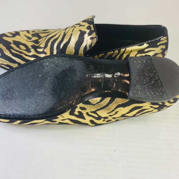 JIMMY CHOO GOLD & BLACK LOAFER SIZE 10 main image 4